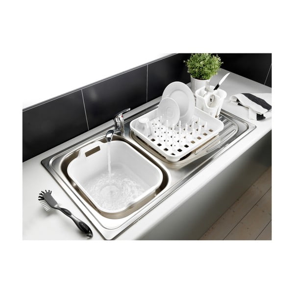 Balts plastmasas trauku žāvētājs galda piederumiem 14x14 cm Signature – Addis-image-2