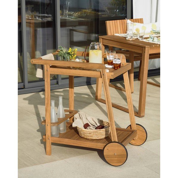 Akācijas masīvkoka servēšanas galdiņš 55x73 cm Felisa – Kave Home-image-2