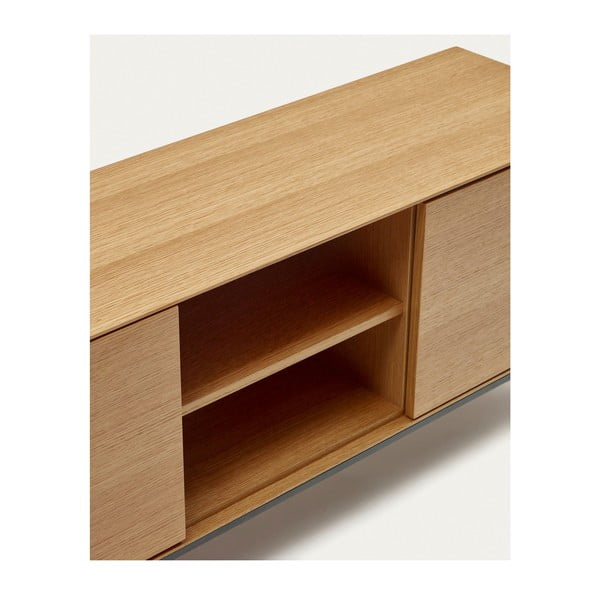 Dabīga toņa TV galdiņš ar ozolkoka imitāciju 195x55 cm Vedrana – Kave Home-image-4