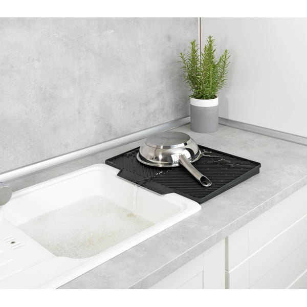 Tumši pelēks trauku žāvētājs Wenko Nelia, 34 x 40 cm-image-2