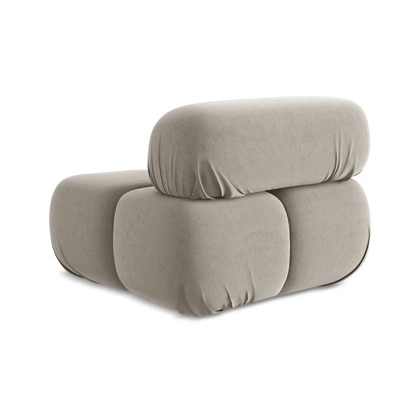 Bēša samta modulārā dīvāna daļa Lokua – Makamii-image-3