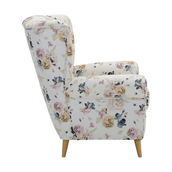 Balts atpūtas krēsls ar ziedu rakstu Max Winzer Anton-image-4