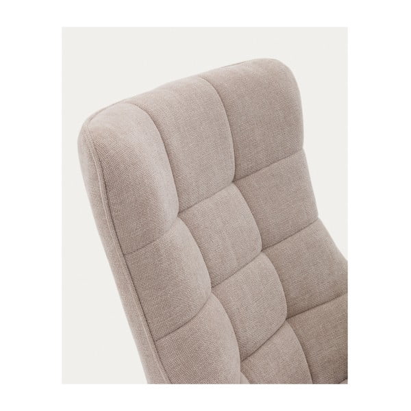 Bēšs grozāms atpūtas krēsls no šenila auduma Teryl – Kave Home-image-4
