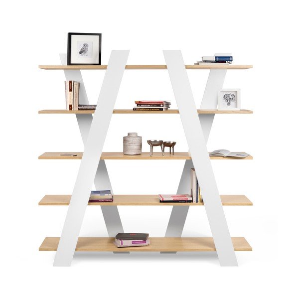 Balts grāmatu plaukts TemaHome Wind Oak-image-3