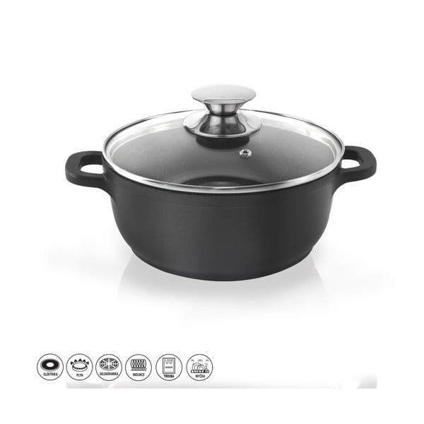 Katls ar nelīpošu virsmu un stikla vāku Pfluon Granit Orion Grande, ⌀ 20 cm-image-3