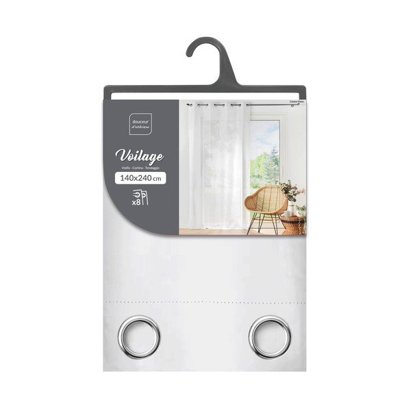 Balts dienas aizkars no voiles 140x240 cm Lissea – douceur d'intérieur-image-4
