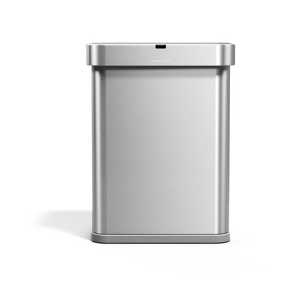 Sudraba krāsas bezkontakta tērauda atkritumu tvertne 58 l Sensor – simplehuman-image-3