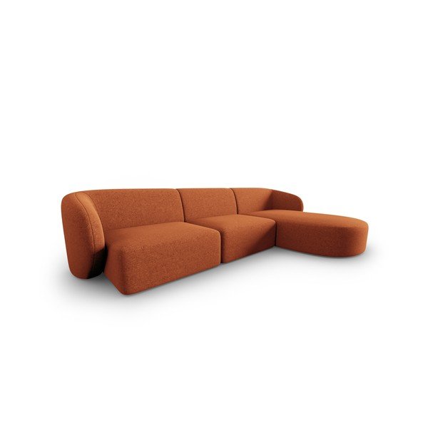 Terakotas oranžs stūra dīvāns no šenila auduma (ar labo stūri/ar zvilni) Paolo – Milo Casa-image-1