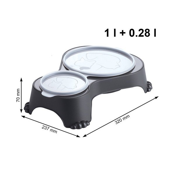 Melna plastmasas bļoda ar vāku dzīvniekiem Sally – Rotho-image-1