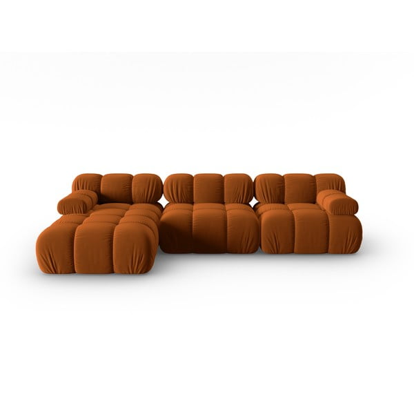 Oranžs samta dīvāns 285 cm Bellis – Micadoni Home