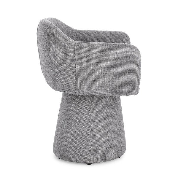 Pelēks polsterēts ēdamistabas krēsls ar roku balstiem/grozāms Lottie – Bizzotto-image-4