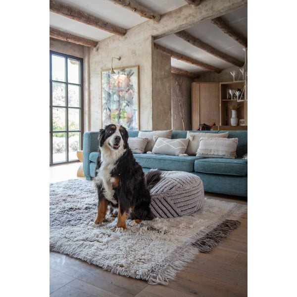 Bēšs vilnas pufs Fields – Lorena Canals-image-1