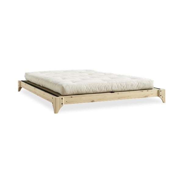 Divguļamā gulta no priedes koka ar matraci un tatami Karup Design Elan Comfort Mat Natural Clear Natural, 140 x 200 cm