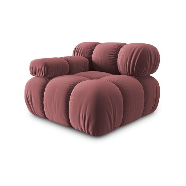 Rozā samta modulārais dīvāns (ar kreiso stūri) Bellis – Micadoni Home-image-3