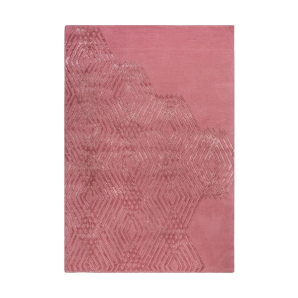Rozā vilnas paklājs Flair Rugs Diamonds, 120 x 170 cm