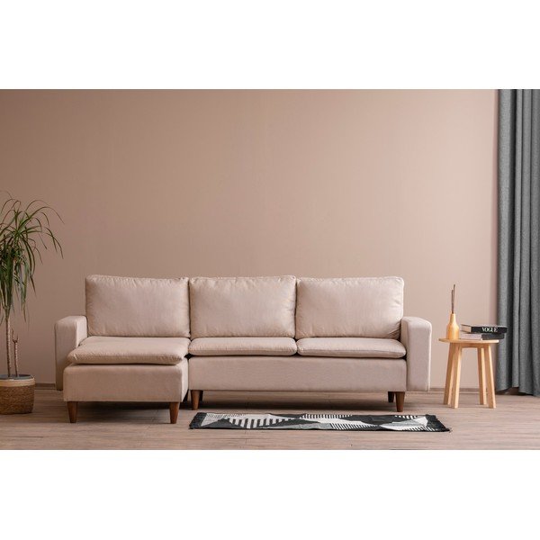 Bēšs stūra dīvāns (ar kreiso stūri) Lungo – Balcab Home-image-1