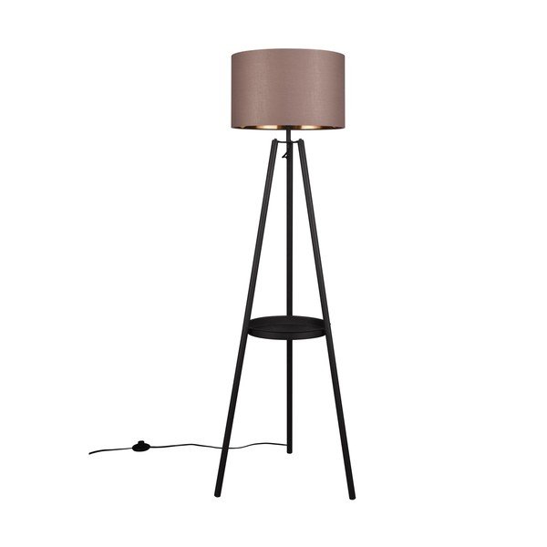 Melna stāvlampa ar plauktu (augstums 152 cm) Colette – Reality