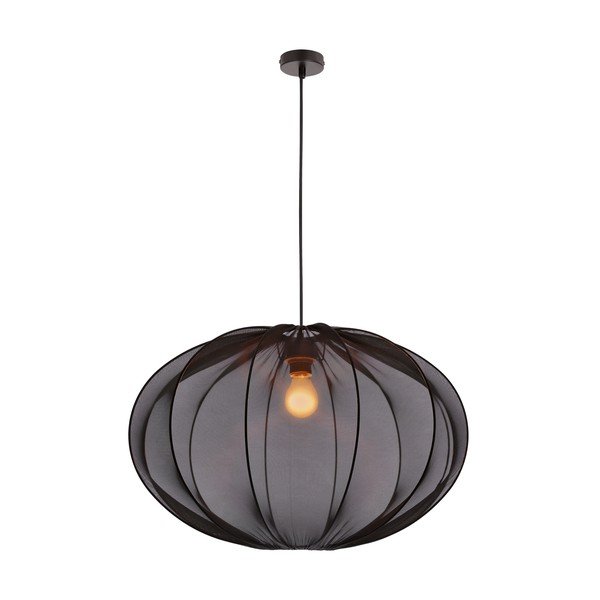 Melna piekaramā lampa ar auduma abažūru ø 60 cm Mellow – Candellux Lighting-image-3