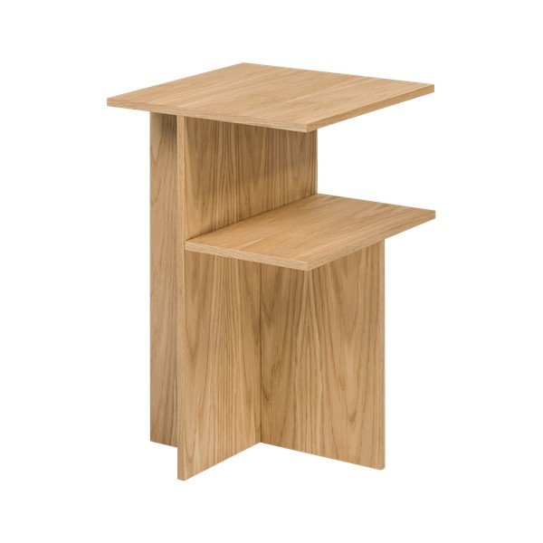 Dabīga toņa naktsskapītis ar ozolkoka imitāciju ar plauktiem Atik – noo.ma-image-3