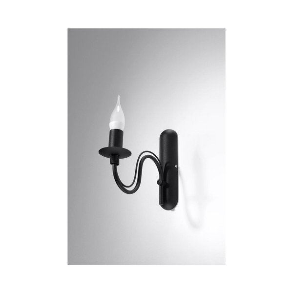 Melna metāla sienas lampa Fiorano – Sollux-image-2