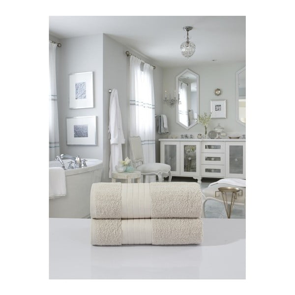 Bēši frotē kokvilnas dvieļi (2 gab.) 70x140 cm – Good Morning-image-2