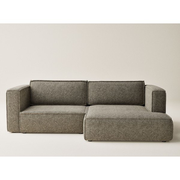 Brūns salokāms stūra dīvāns no šenila auduma ar uzglabāšanas vietu (ar labo stūri/ar zvilni) Velto – Maison de Rêve-image-2