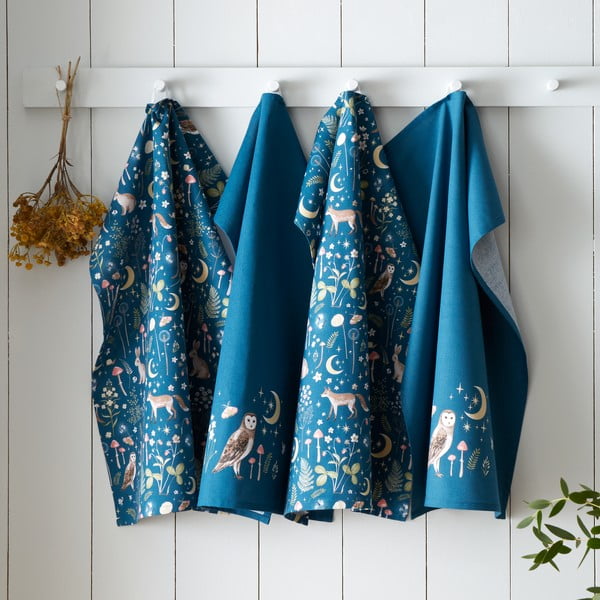 Kokvilnas trauku dvieļi (4 gab.) 50x70 cm Enchanted Twilight Animals – Catherine Lansfield-image-1