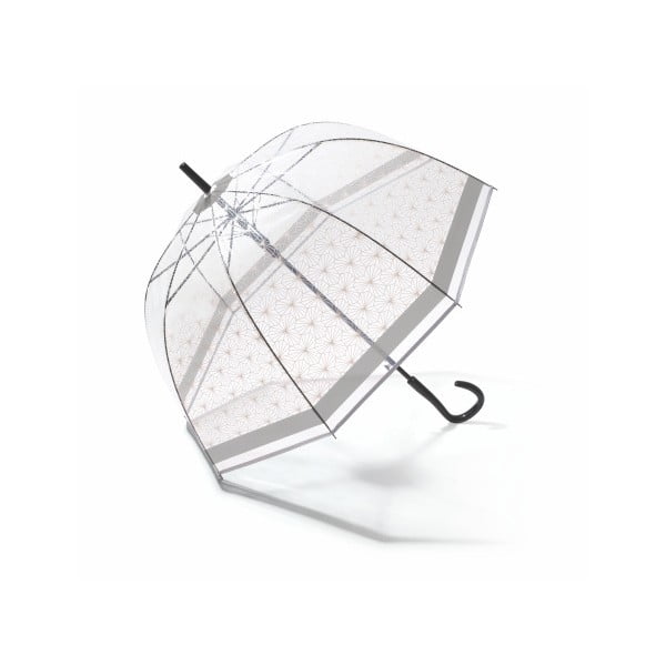 Birdcage Symetric caurspīdīgs lietussargs ar pelēkām detaļām, ⌀ 85 cm