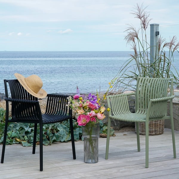 Melni plastmasas dārza krēsli (2 gab.) Tulsa – House Nordic-image-1