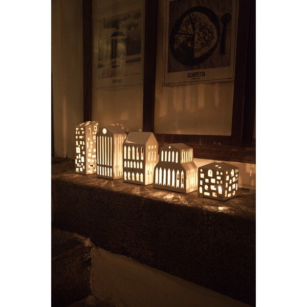 Balts keramikas svečturis Kähler Design Urbania Lighthouse Pantheon-image-3