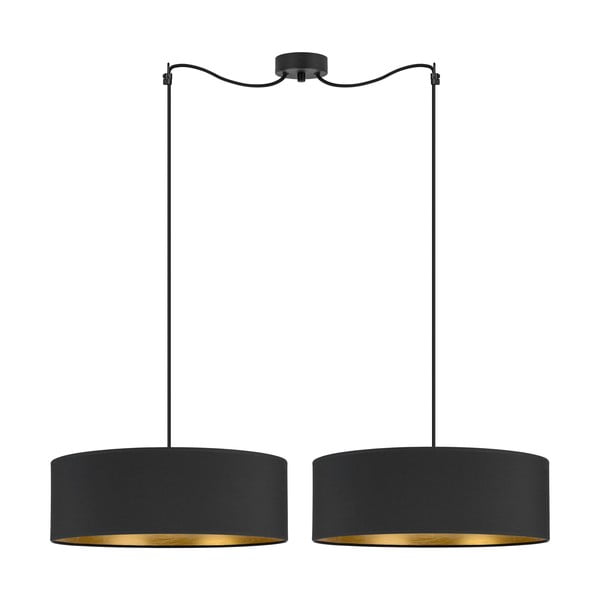 Melna divviru griestu lampa ar zelta detaļām Sotto Luce Tres XL, ⌀ 45 cm