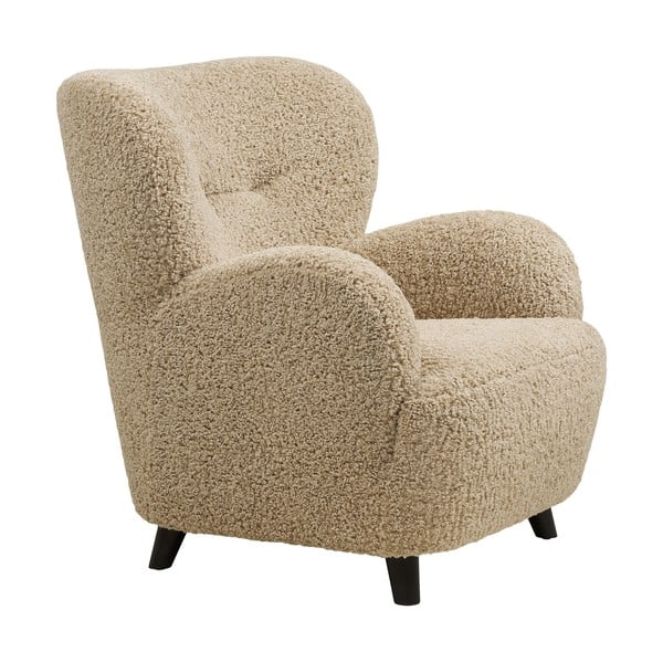 Gaiši brūns atpūtas krēsls no buklē auduma Lunaro – House Nordic-image-3