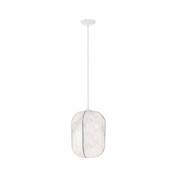Balta metāla piekaramā lampa ar auduma abažūru ø 30 cm Pierida – Nova Luce