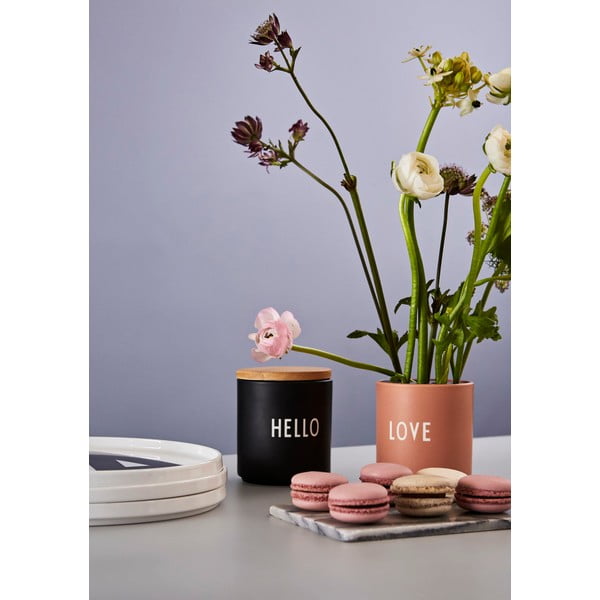 Melna porcelāna krūze 300 ml Hello – Design Letters-image-1