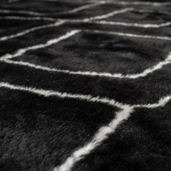Melns mazgājams paklājs 160x230 cm Imran – Flair Rugs-image-3