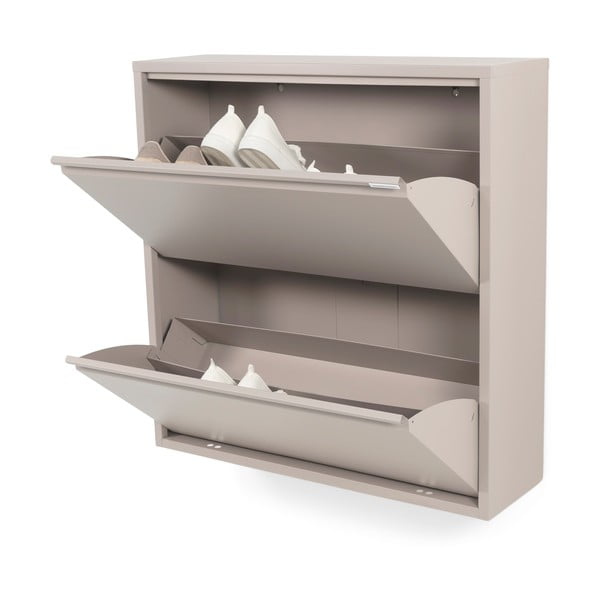 Pelēkbrūns metāla atverams apavu plaukts 75x77,5x22,5 cm Billy – Spinder Design-image-2