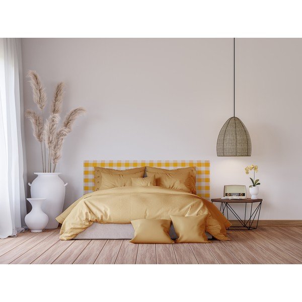 Dzeltens polsterēts gultas galvgalis 165x52 cm Billie – Really Nice Things-image-3