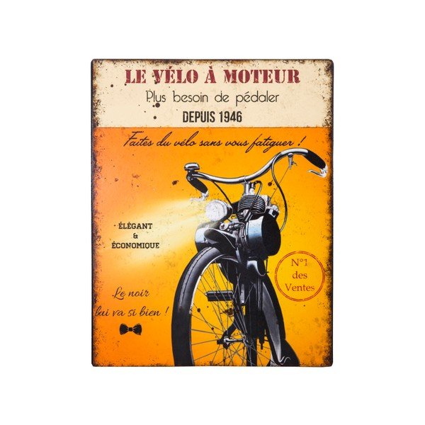 Metāla zīme Antic Line Velo a Moteur, 22 x 28 cm