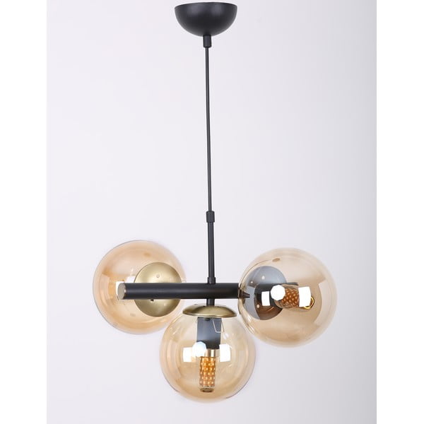 Dzeltena/melna piekaramā lampa ar stikla abažūru ø 15 cm Cascade – Squid Lighting-image-3