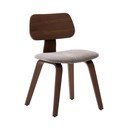 Bēšs/tumši brūns pusdienu krēsls ar riekstkoka imitāciju Gena – Kave Home