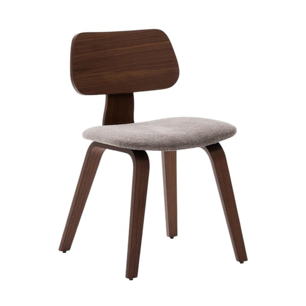 Bēšs/tumši brūns pusdienu krēsls ar riekstkoka imitāciju Gena – Kave Home