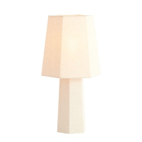 Krēmkrāsas galda lampa ar auduma abažūru (augstums 50 cm) Musabo – Light & Living-image-1