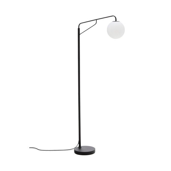 Balta/melna stāvlampa ar stikla abažūru (augstums 164 cm) Eilo – Kave Home