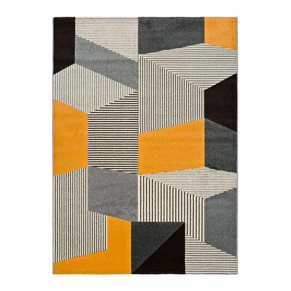 Pelēks un oranžs paklājs Universal Leo Grey, 80 x 150 cm
