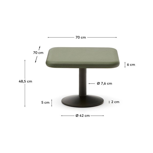 Dārza ēdamgalds ar betona galda virsmu 70x70 cm Esilda – Kave Home-image-4