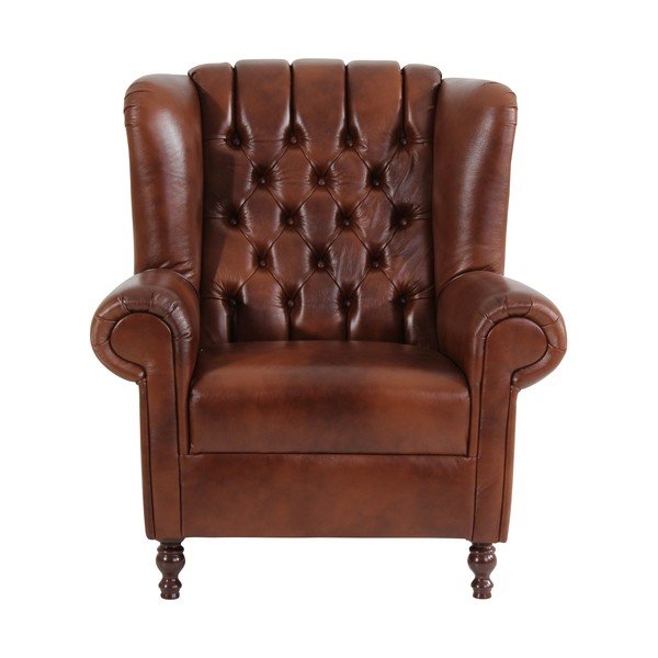 Brūns ādas atzveltnes krēsls Max Winzer Vary-image-1