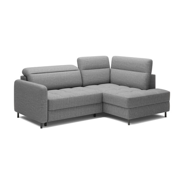 Pelēks samta salokāms/ar uzglabāšanas vietu stūra dīvāns (ar labo stūri/L veida) Barea – ELTAP-image-2