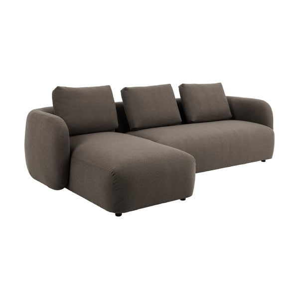 Pelēks/brūns stūra dīvāns no buklē auduma (ar kreiso stūri) Imola – Bonami Selection-image-2