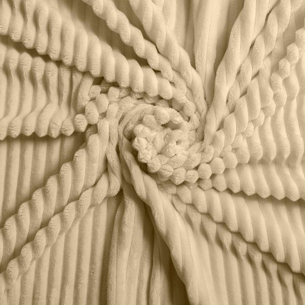 Bēša divguļamā/īpaši gara trīsdaļīga flaneļa gultas veļa 240x220 cm Veloutea – douceur d'intérieur-image-3