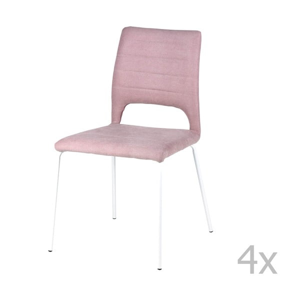 4 rozā ēdamistabas krēslu komplekts sømcasa Lena